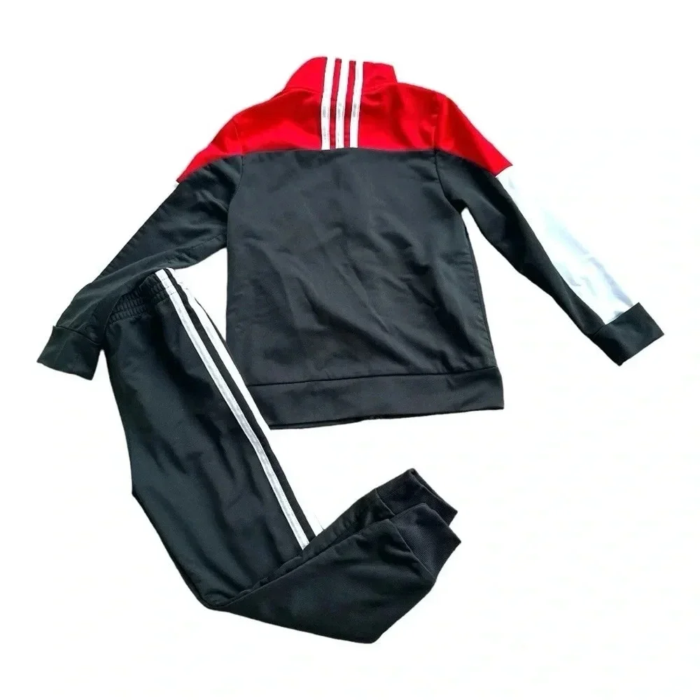Adidas jogger set black and red size 5